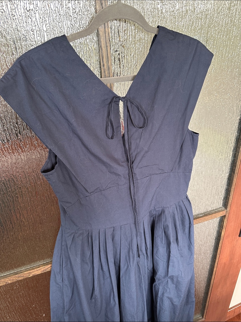 ROSIE ASSOULIN Navy In Full Bloom Dress Elegant Navy V-Neck Midi Dress Sz 10 - Picture 12 of 13